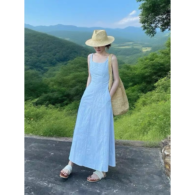 𝗛𝗲𝗿𝘆 𝗗𝗿𝗲𝘀𝘀- | BEELY| Đầm Linen cổ vuông dáng A