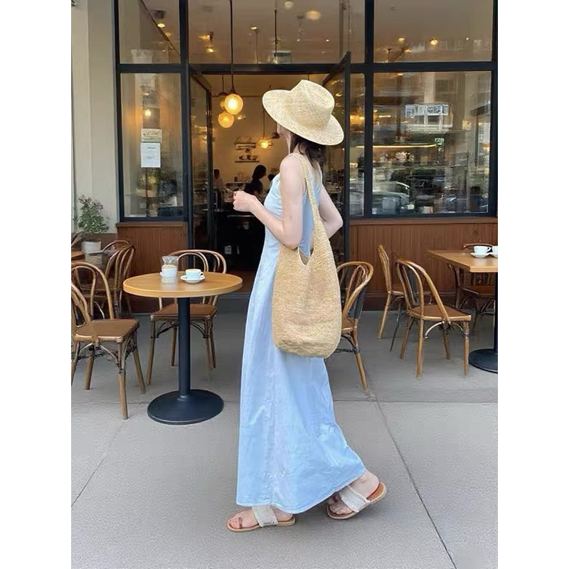 𝗛𝗲𝗿𝘆 𝗗𝗿𝗲𝘀𝘀- | BEELY| Đầm Linen cổ vuông dáng A