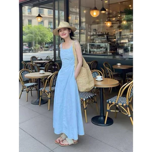 𝗛𝗲𝗿𝘆 𝗗𝗿𝗲𝘀𝘀- | BEELY| Đầm Linen cổ vuông dáng A
