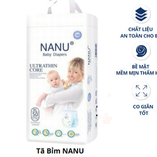 Tã quần Nanu tã dán Nanu 50 miếng cao cấp cho bé đủ size từ 3kg-33kg S50/M50/L50/XL50/2XL50/3XL50/4XL50/5XL50