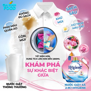 Hygiene nước xả vải, hygiene nước giặt Thái Lan, Xả Quần Áo 2in1  Dùng Cho Giặt Tay Và Giặt Máy Hai Cửa, Túi 3L