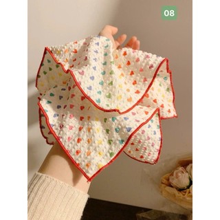 Scrunchies buộc tóc nhiều màu sắc hình trái tim vuông tròn cho bạn gái