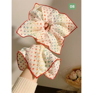 Scrunchies buộc tóc nhiều màu sắc hình trái tim vuông tròn cho bạn gái
