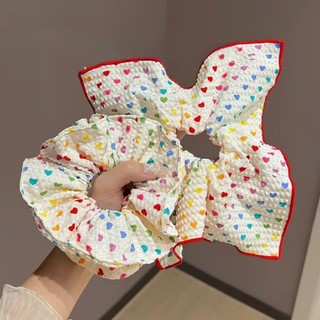 Scrunchies buộc tóc nhiều màu sắc hình trái tim vuông tròn cho bạn gái