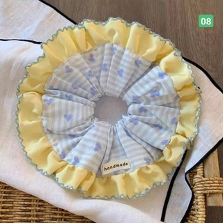 Scrunchies cột tóc nữ phối vải nhiều màu sắc dễ thương cỡ to cho bạn gái