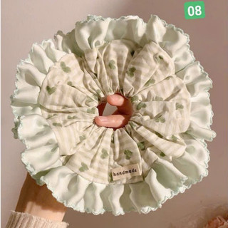 Scrunchies cột tóc nữ phối vải nhiều màu sắc dễ thương cỡ to cho bạn gái