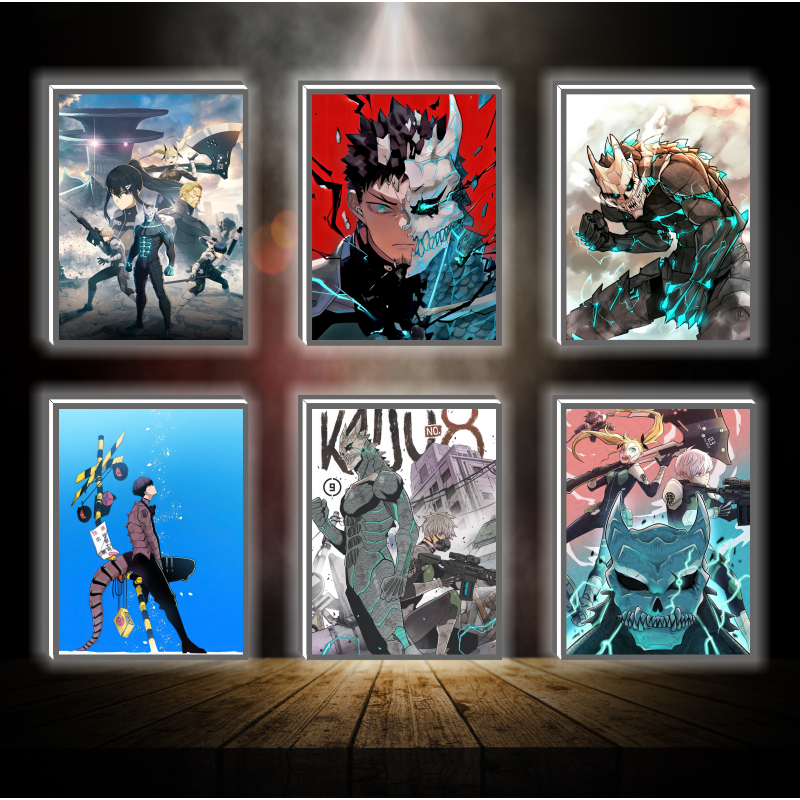 Tranh đèn led 3D đổi màu Kaiju No 8 - Quái Vật Số 8 Kafka Hoshina - Tranh đèn led 3D ANIME trang trí bàn làm việc