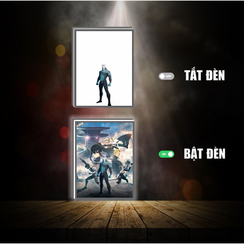 Tranh đèn led 3D đổi màu Kaiju No 8 - Quái Vật Số 8 Kafka Hoshina - Tranh đèn led 3D ANIME trang trí bàn làm việc