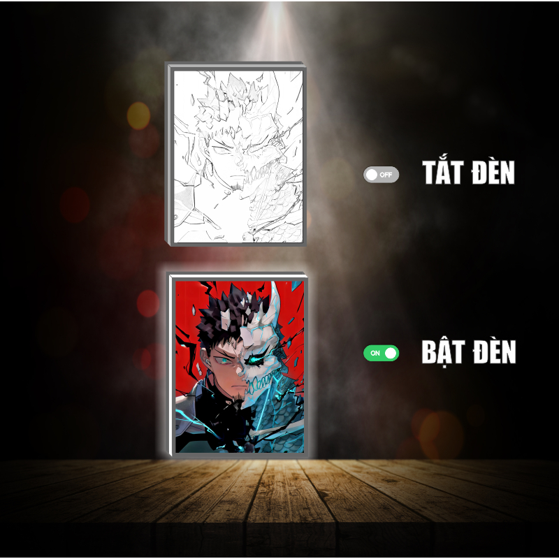 Tranh đèn led 3D đổi màu Kaiju No 8 - Quái Vật Số 8 Kafka Hoshina - Tranh đèn led 3D ANIME trang trí bàn làm việc