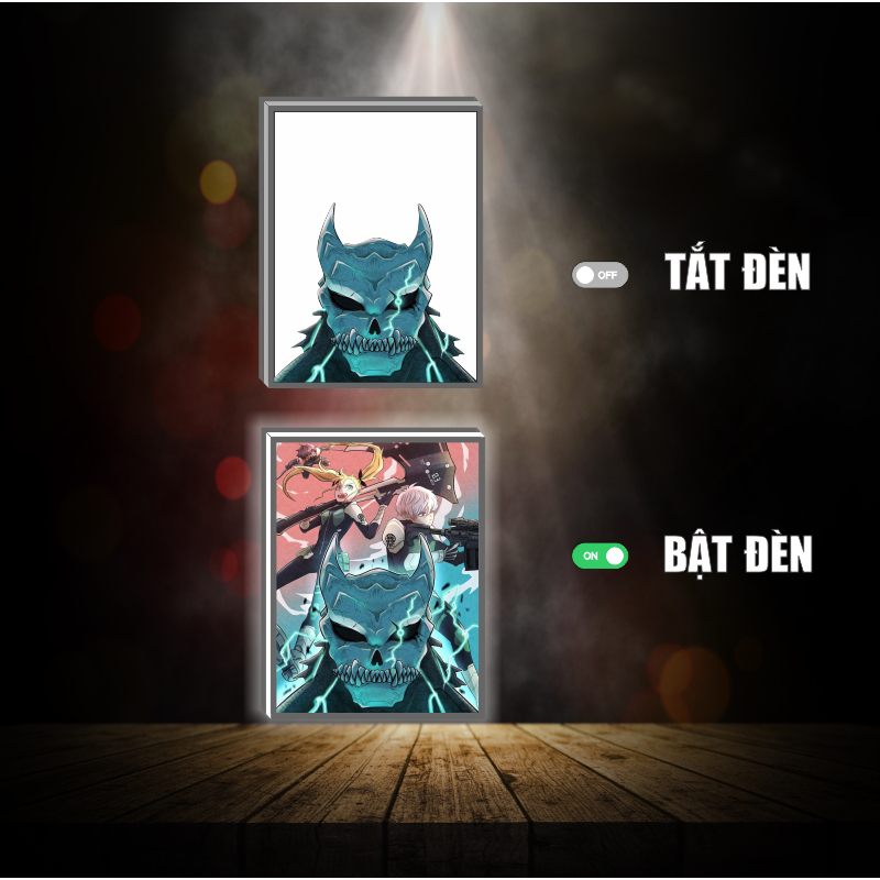Tranh đèn led 3D đổi màu Kaiju No 8 - Quái Vật Số 8 Kafka Hoshina - Tranh đèn led 3D ANIME trang trí bàn làm việc