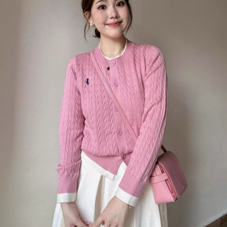 Áo cadigan nữ khoác len ngựa hồng baby