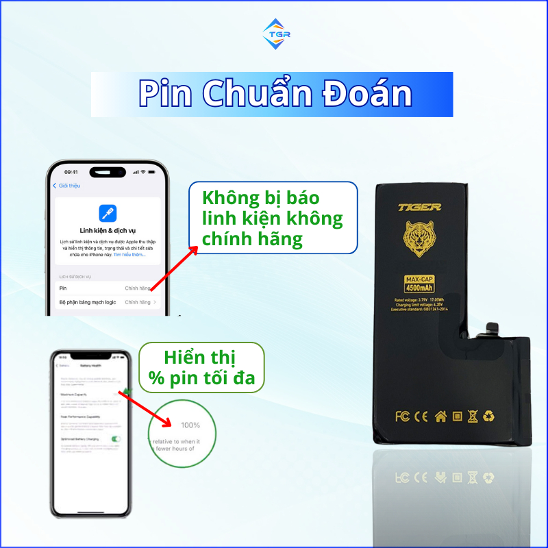 Pin cho ip 5 đến 15 promax, pin dung lượng chuẩn và dung lượng cao chính hãng tgr bảo hành 12 tháng | BigBuy360 - bigbuy360.vn