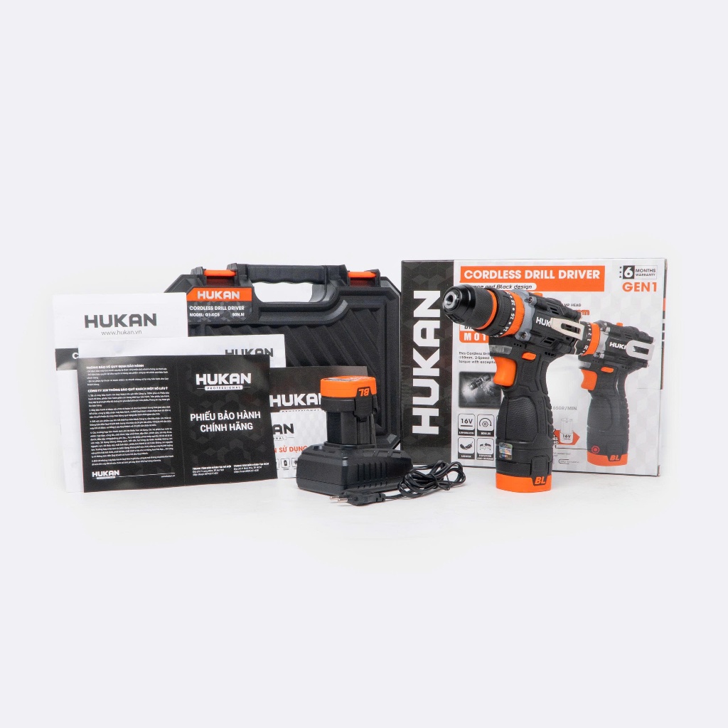 Máy Khoan HUKAN 10mm (GEN1) G1-XC5 | Động Cơ Không Chổi Than – 16V Đa Năng – Lực Siết 50N.m – Bảo Hành 6 Tháng