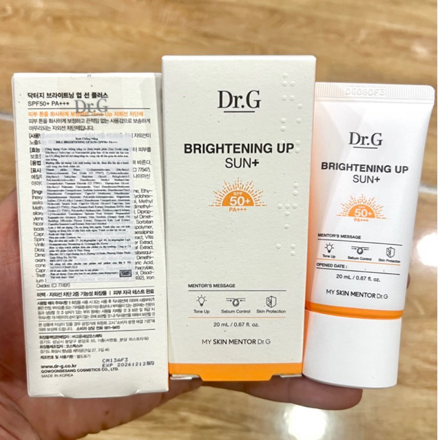 (MINI 10ml/20ML, tem phụ cty) Kem chống nắng Dr G (DrG) Brightening Up ...
