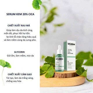 [Hàng công ty] Tinh Chất Làm Dịu, Giảm Đỏ Da LaCabine 20% Cica Solution Serum Cream