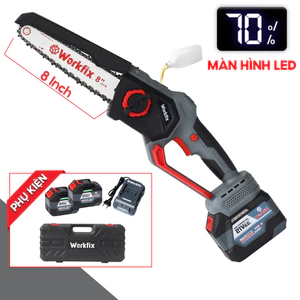 Máy Cưa Xích Workfix 8 inch WF-CS08BL 1,2kg Không Chổi Than, 100% Lõi Đồng, Chính Hãng Chuyên Cưa gỗ