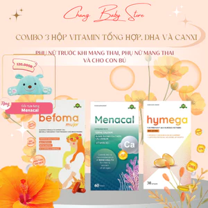 Bộ 3 vitamin canxi DHA cho bà bầu & mẹ sau sinh Bổ bầu EU + quà tặng
