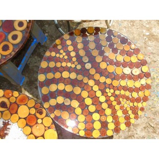 (BCF7) Bàn Cafe Lộc Mộc Epoxy Resin - Cánh Bướm - Bàn phòng khách, decor homestay cafe ngoài trời
