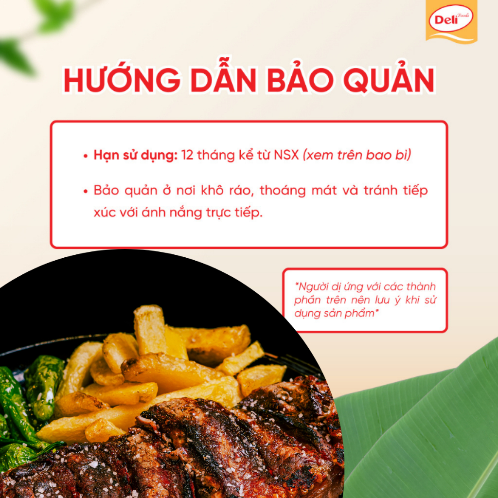 Combo Xốt Ướp Thịt Nướng Deli Foods 72g – Gia Vị Tẩm Ướp Đồ Nướng Đậm Đà, Tiện Lợi, Tạo Màu Đẹp