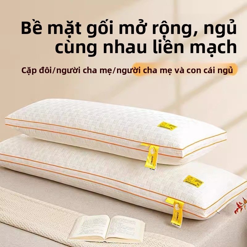 【GỐI ĐÔI CAO CẤP】Gối Vỏ Sò Chỉ Tơ Đậu Nành - Thiết Kế 3D Waffle Độc Quyền, NÂNG ĐỠ CỔ TOÀN DIỆN - Cho Giấc Ngủ Sâu