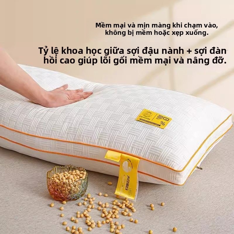 【GỐI ĐÔI CAO CẤP】Gối Vỏ Sò Chỉ Tơ Đậu Nành - Thiết Kế 3D Waffle Độc Quyền, NÂNG ĐỠ CỔ TOÀN DIỆN - Cho Giấc Ngủ Sâu