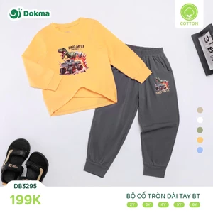 Bộ Cổ Tròn Dài Tay Cotton Dokma Cho Bé DB3083 DB3086 DB3082