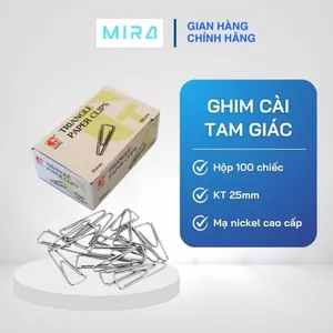 Set 300c Ghim Kẹp Giấy, Ghim Tam Giác 25mm Mạ Nickel [QC-62NK] - Dùng Để Kẹp Tài Liệu Trong Văn Phòng