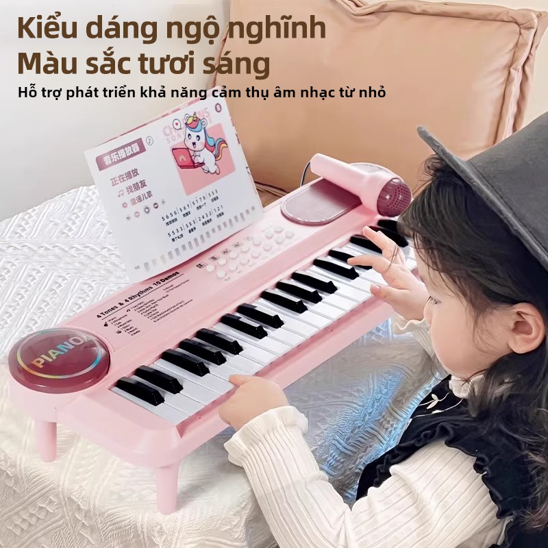 Đàn piano đồ chơi trẻ em điện tử kèm microAYYKX, organ mini nhiều phím, nhạc cụ giáo dục cho bé