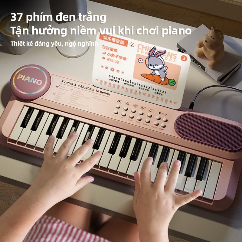 Đàn piano đồ chơi trẻ em điện tử kèm microAYYKX, organ mini nhiều phím, nhạc cụ giáo dục cho bé