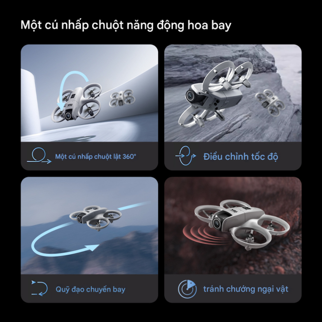 Flycam Mini i1 Max, Flycam điều khiển từ xa cảm biến va chạm, Plycam camera HD 4K, drone i1 giá rẻ