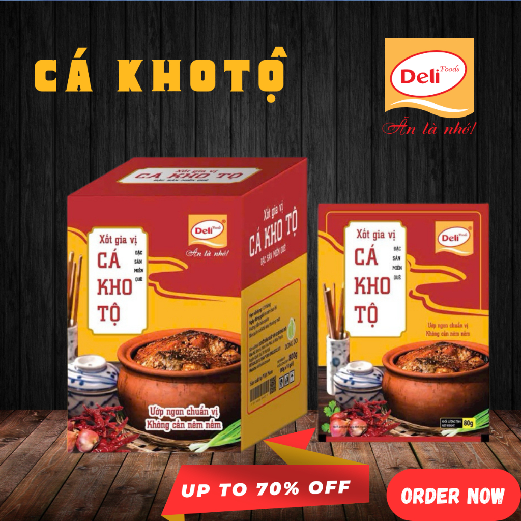 Combo Gia Vị Cá Kho Tộ Deli Foods 80g – Nêm Sẵn Tiện Lợi, Thơm Ngon Chuẩn Vị Truyền Thống