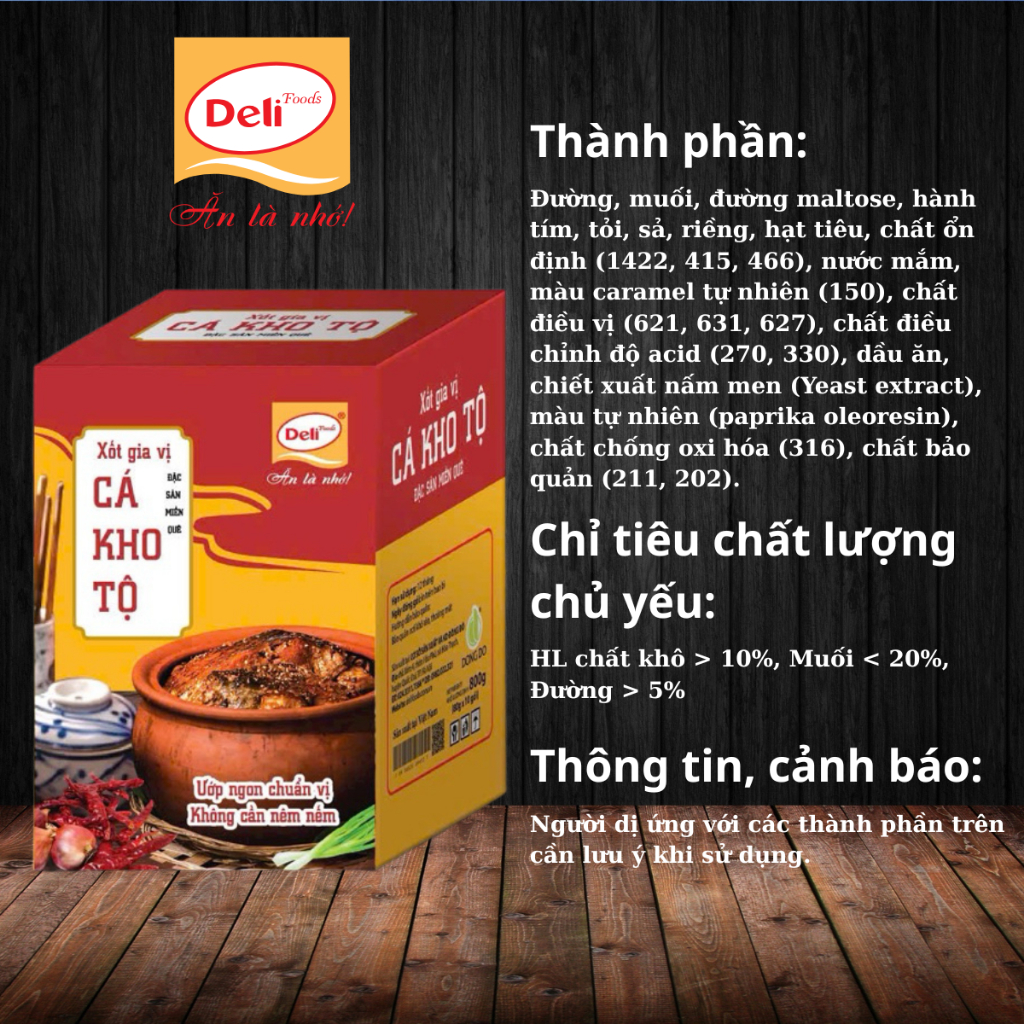 Combo Gia Vị Cá Kho Tộ Deli Foods 80g – Nêm Sẵn Tiện Lợi, Thơm Ngon Chuẩn Vị Truyền Thống