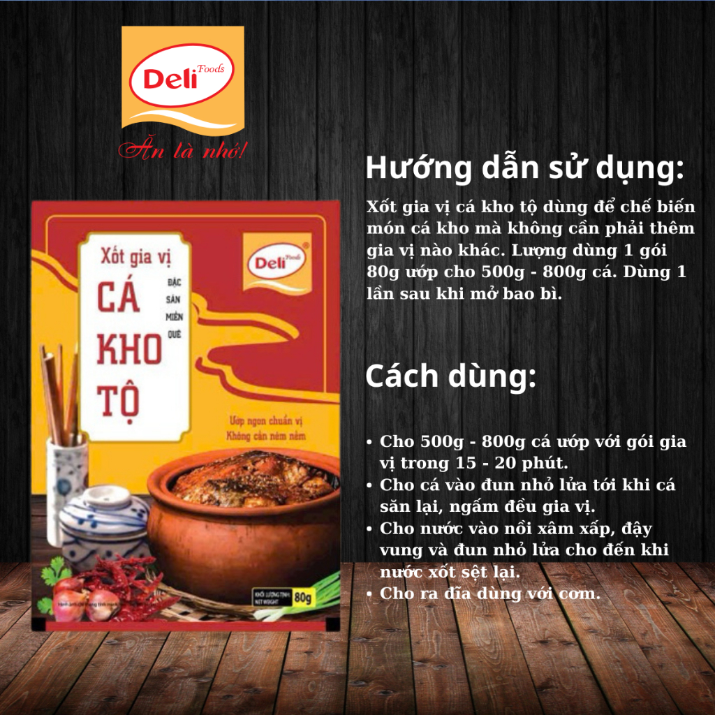 Combo Gia Vị Cá Kho Tộ Deli Foods 80g – Nêm Sẵn Tiện Lợi, Thơm Ngon Chuẩn Vị Truyền Thống