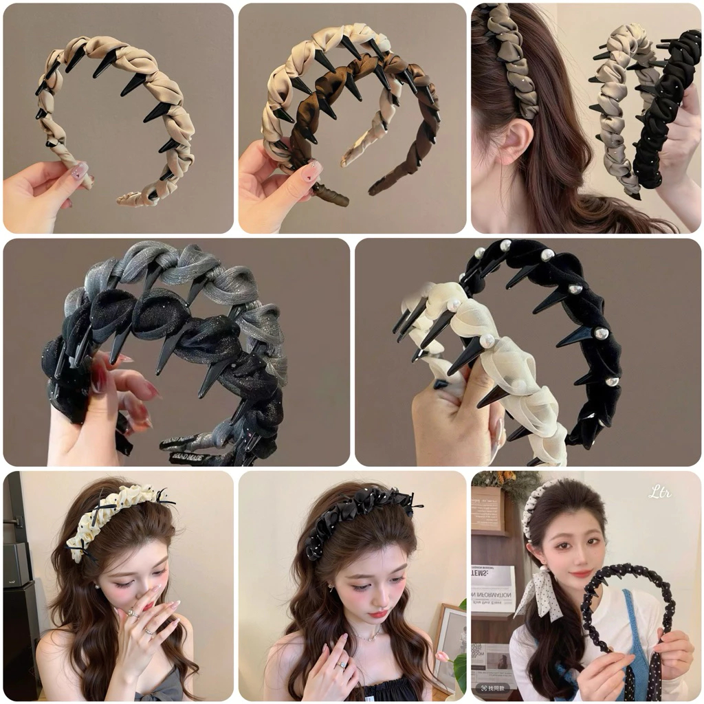 Bờm Tóc, Băng Đô Cài Tóc Bọc Vải Lụa Satine Tạo Kiểu Tóc Phồng Xinh Xắn Thanh Lịch Empoli