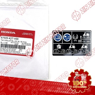 Bộ Tem Thông Số Lead 4Val 125 2025 87505-K2T-V00, 87562-K12-900 Chính Hãng - ZZM