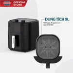 Nồi chiên không dầu 9L Sunhouse SHD4037 - Công nghệ Rapid Air 360 độ - Chống dính Whitford siêu bền — ảnh 4