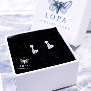 Bông tai nữ , bạc ta, khuyên bông cánh tiên 2 cánh SK03 , xinh xắn , điệu đà bạc LoPa