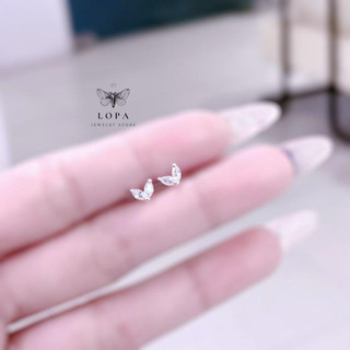 Bông tai nữ , bạc ta, khuyên bông cánh tiên 2 cánh SK03 , xinh xắn , điệu đà bạc LoPa