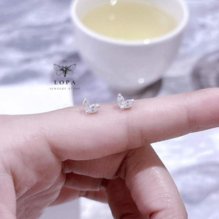Bông tai nữ , bạc ta, khuyên bông cánh tiên 2 cánh SK03 , xinh xắn , điệu đà bạc LoPa