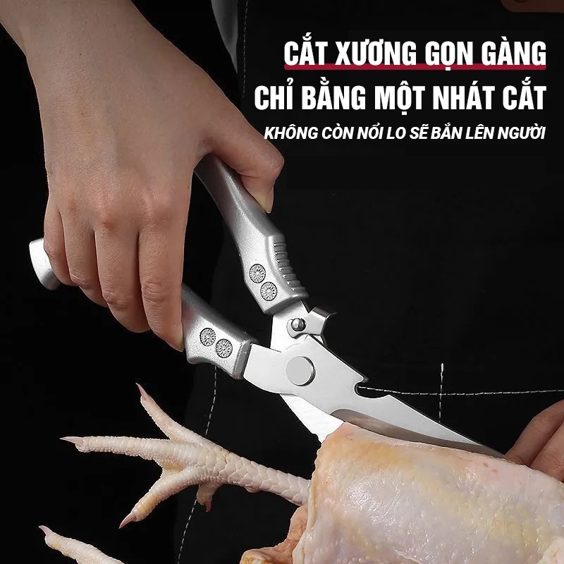 Kaleis Kéo Cắt Gà Vịt Chuyên Nghiệp, Kéo Cộng Lực Siêu Chắc, Thép Không Gỉ Cao Cấp, Cắt Thức Ăn Dễ Dàng
