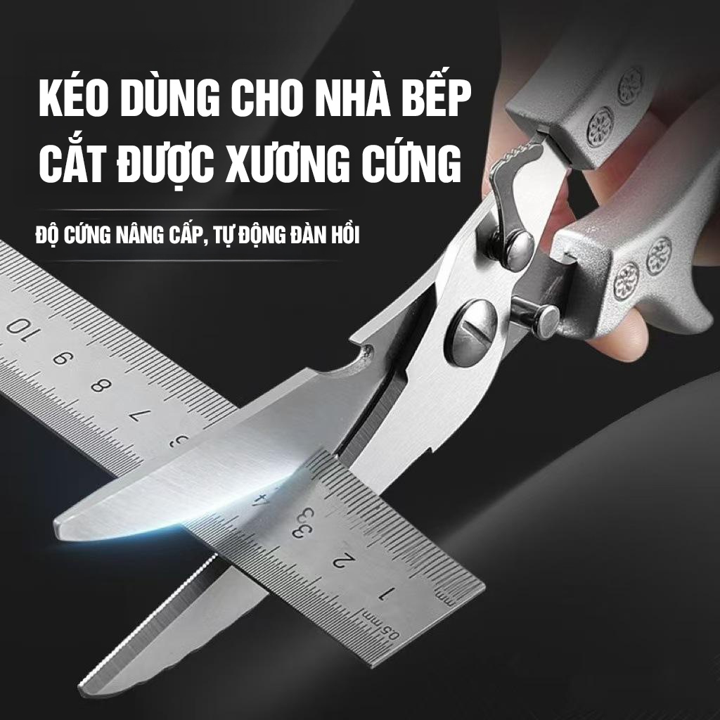 Kaleis Kéo Cắt Gà Vịt Chuyên Nghiệp, Kéo Cộng Lực Siêu Chắc, Thép Không Gỉ Cao Cấp, Cắt Thức Ăn Dễ Dàng