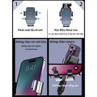 Giá đỡ điện thoại ô tô, gắn taplo, kính chắn gió, chống rung, xoay 360 độ, chắc chắn và bền bỉ
