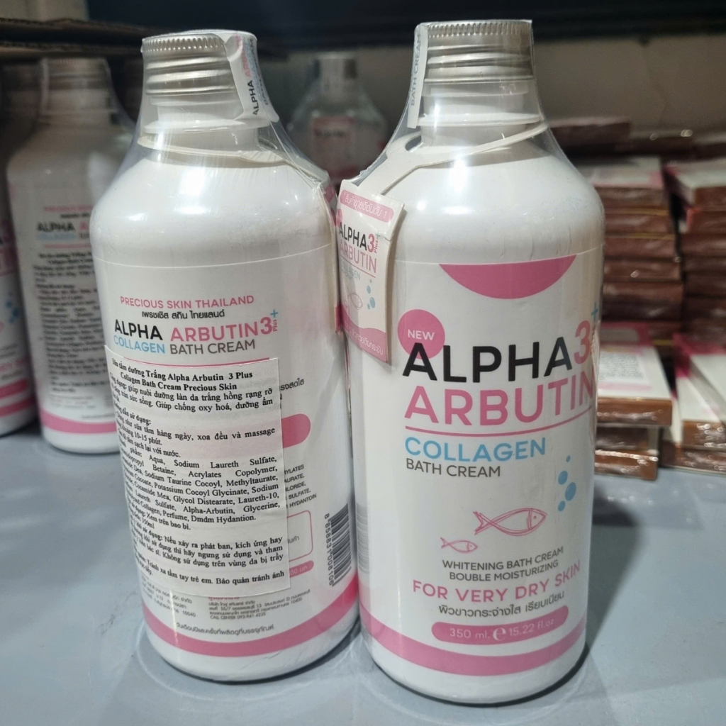 Sữa tắm dưỡng sáng da, cấp ẩm  Alpha Arbutin Olay 3+ Plus Collagen Bath Cream - 350ml