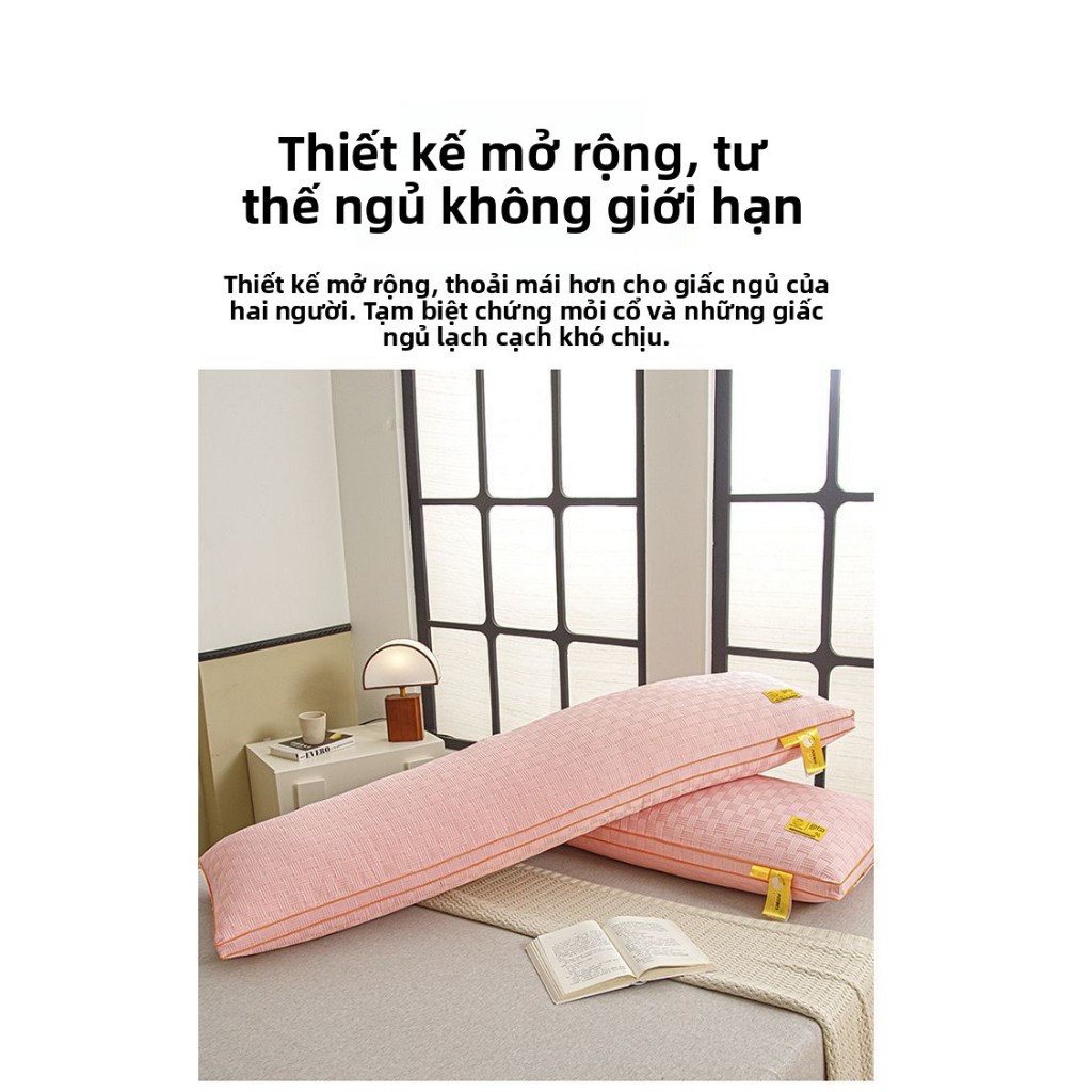 【GỐI ĐÔI WAFFLE 3D】Gối Sợi Đậu Nành Dài 1m -1m8 Ôm Trọn 2 Người, NÂNG ĐỠ CỔ TOÀN DIỆN - Ngủ Ngon Suốt Đêm