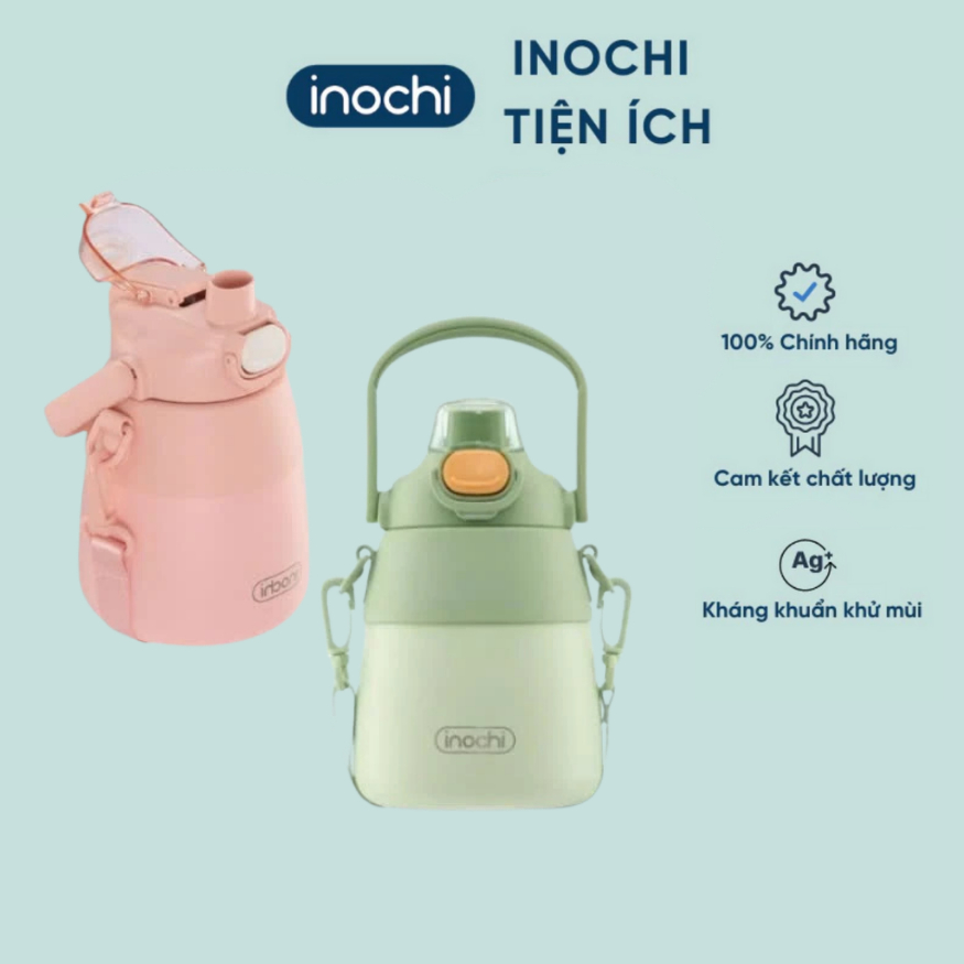 Bình giữ nhiệt INOCHI lõi inox cao cấp Fuji Bell dung tích 900ml, có ống hút và dây đeo tiện lợi