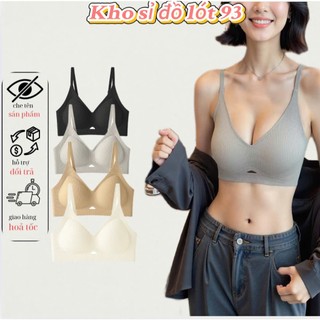 Áo Lót Bra Nữ Ôm Vòng 1 Không Lộ Viền Áo Su Mỏng Mút Đệm Tròn Gom Quả Chống Xệ Không Gọng MÃ 9737