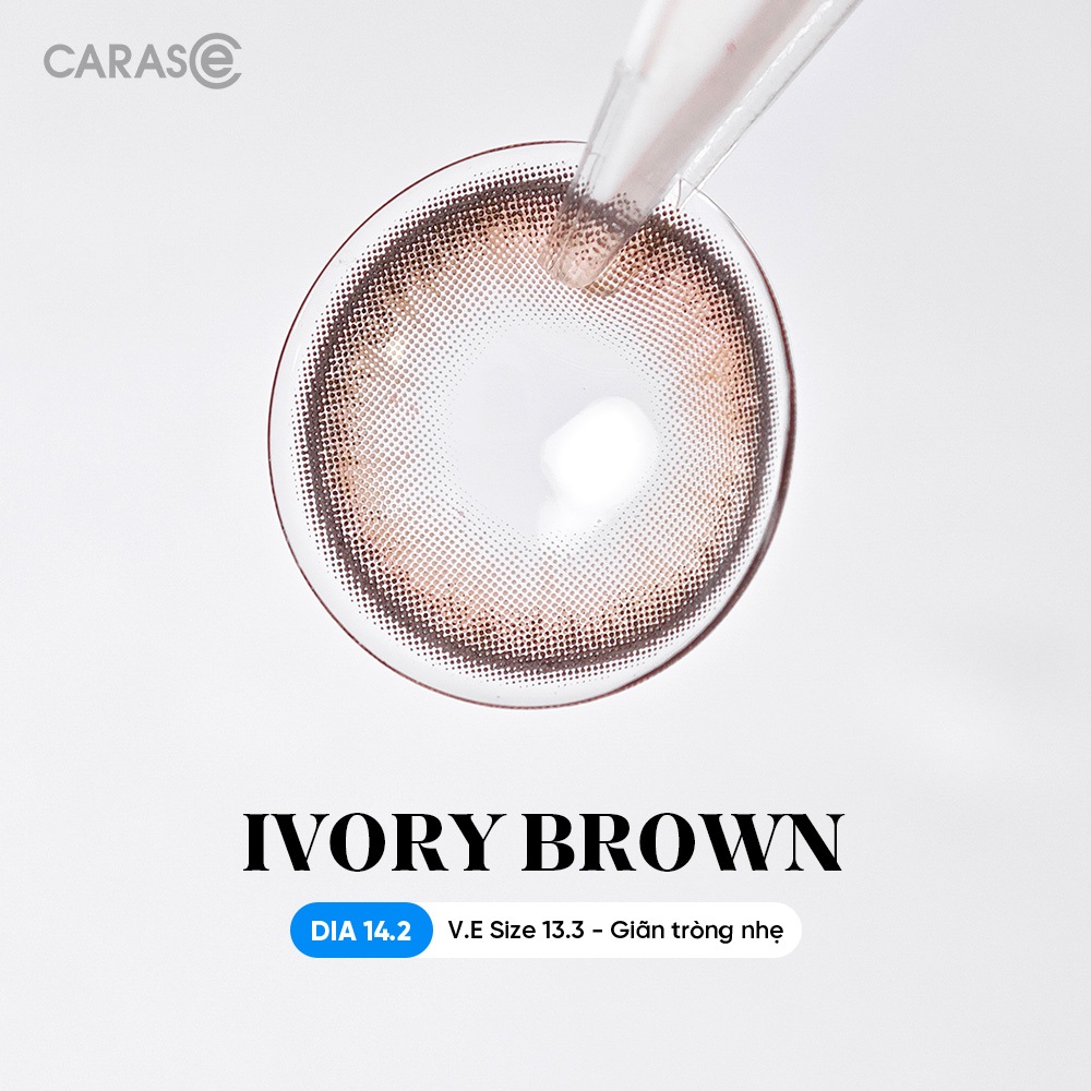 [1 chiếc] Kính áp tròng khoá ẩm 8H 1 Tháng Màu Nâu Ngà Pha Be CARASE, Lens cận IVORY BROWN