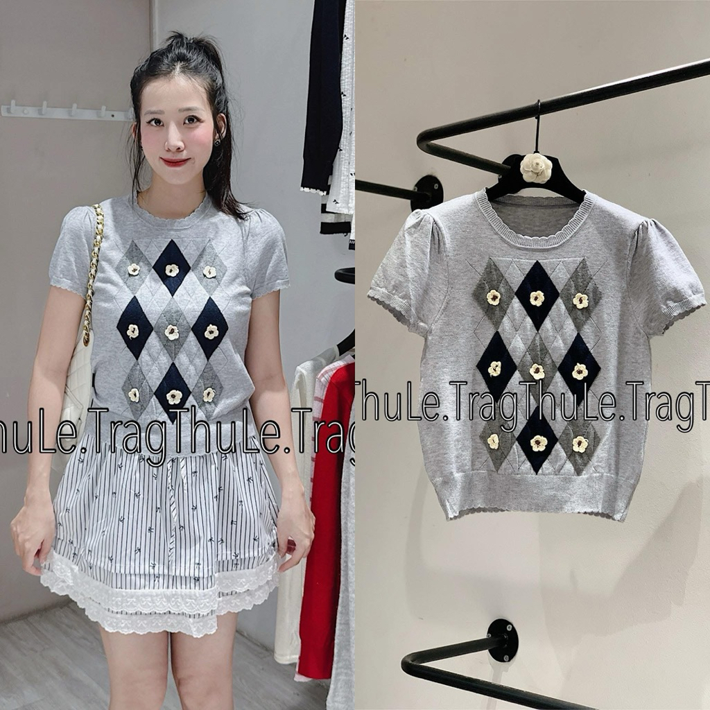 [𝐒𝐮𝐙𝐲] Áo Len MTG Ngắn Tay Hoa Len QCCC Loại 1 (45-52kg)