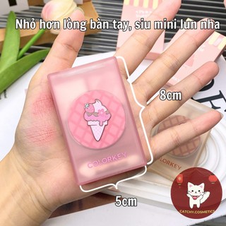 [COLORKEY] Bảng Phấn Mắt Colorkey 4 Ô Mini Bỏ Túi Que Kem Ngọt Ngào Kèm Cọ Mắt 2 Đầu Tiện Lợi, 4g