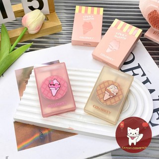 [COLORKEY] Bảng Phấn Mắt Colorkey 4 Ô Mini Bỏ Túi Que Kem Ngọt Ngào Kèm Cọ Mắt 2 Đầu Tiện Lợi, 4g